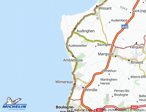MICHELIN Ambleteuse map - ViaMichelin