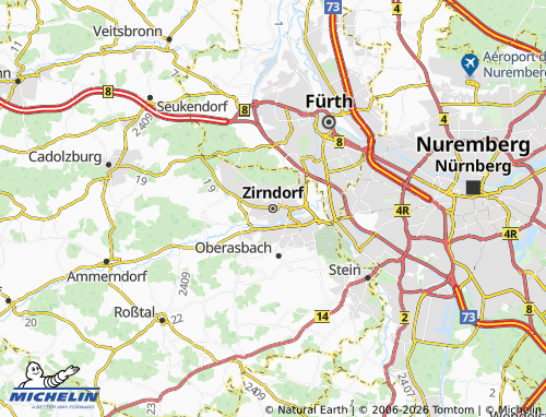 Mappa MICHELIN Zirndorf - ViaMichelin