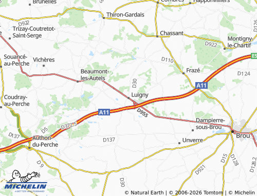 Mapa MICHELIN Luigny - ViaMichelin