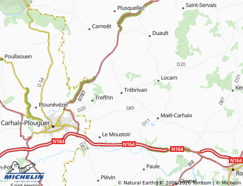 Mapa MICHELIN Trébrivan - ViaMichelin