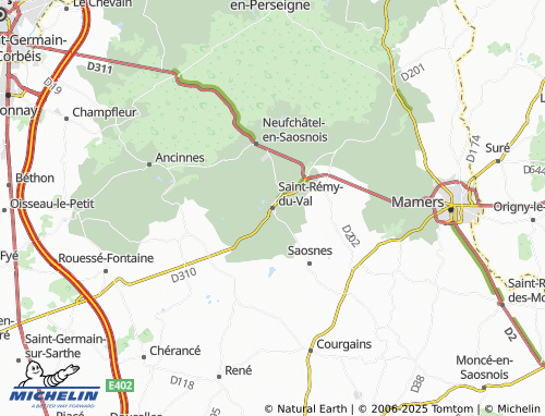 MICHELIN Saint-Rémy-du-Val map - ViaMichelin
