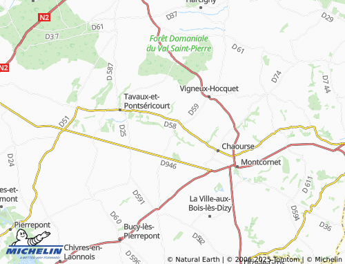 Kaart MICHELIN Agnicourt-et-Séchelles - ViaMichelin