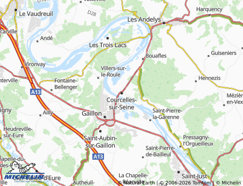 Mappa MICHELIN Courcelles-sur-Seine - ViaMichelin