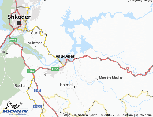 MICHELIN Vau-Dejës map - ViaMichelin