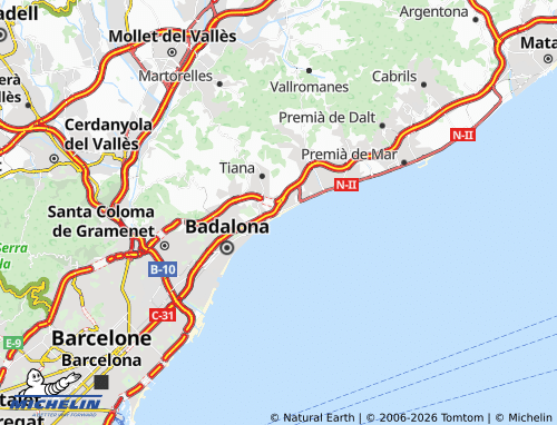 Carte MICHELIN Montgat - ViaMichelin