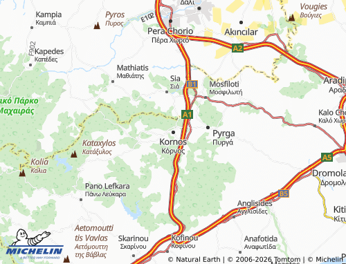 Mappa MICHELIN Kornos - ViaMichelin