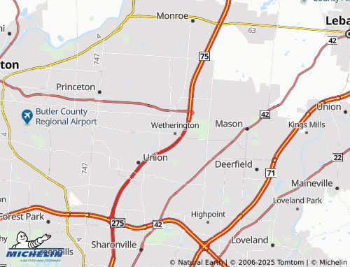 MICHELIN Wetherington map - ViaMichelin
