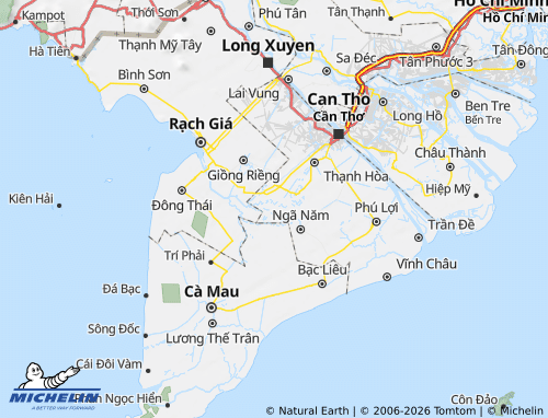 Mapa MICHELIN Huyện Long Mỹ - ViaMichelin