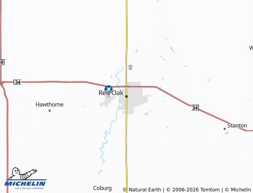 Mappa MICHELIN Red Oak - ViaMichelin