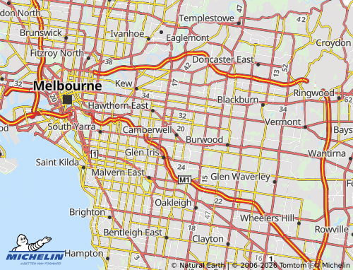Mapa MICHELIN Camberwell - ViaMichelin