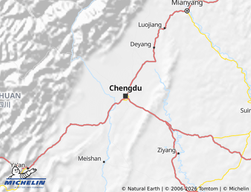 Mappa MICHELIN Sìchuān - ViaMichelin