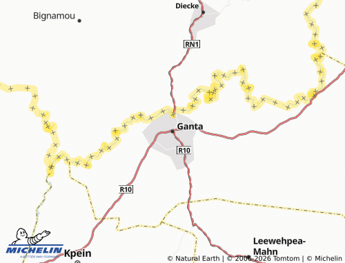 Carte MICHELIN Ganta - ViaMichelin