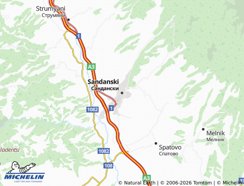 Mapa MICHELIN Sandanski - ViaMichelin