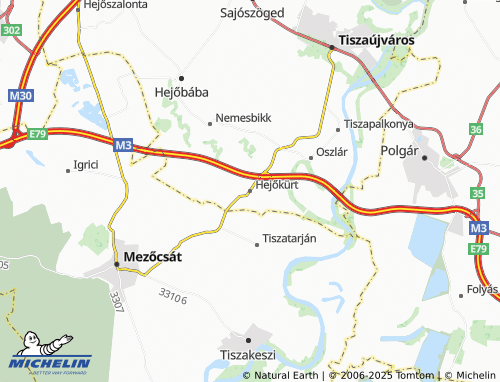 MICHELIN Hejőkürt map - ViaMichelin
