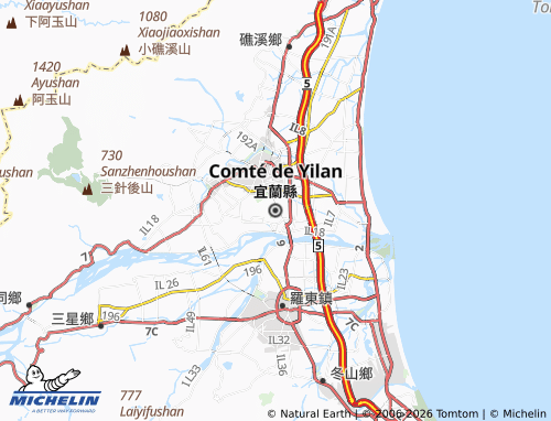 MICHELIN Yilan County map - ViaMichelin