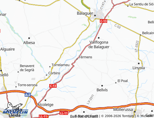 Carte MICHELIN Térmens - ViaMichelin