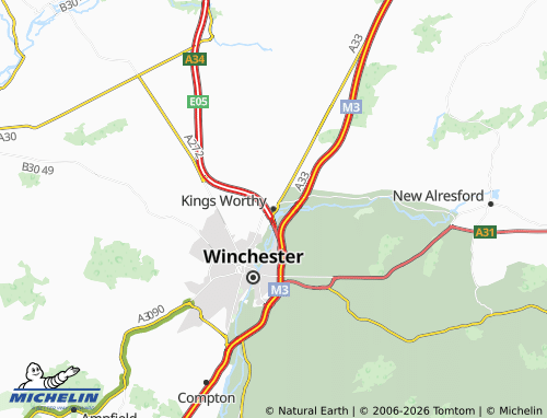 MICHELIN Kings Worthy map - ViaMichelin