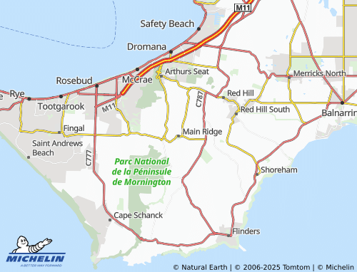 MICHELIN Main Ridge map - ViaMichelin