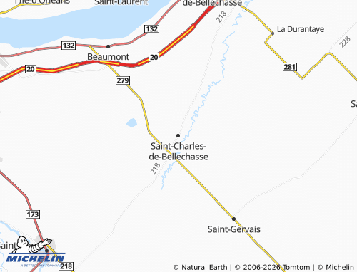 Carte MICHELIN Saint-Charles-de-Bellechasse - ViaMichelin