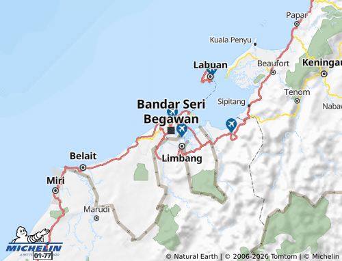 Mappa MICHELIN Brunei Muara - ViaMichelin