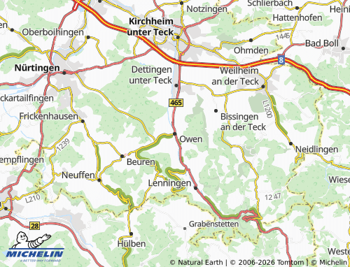 Mapa MICHELIN Owen - ViaMichelin