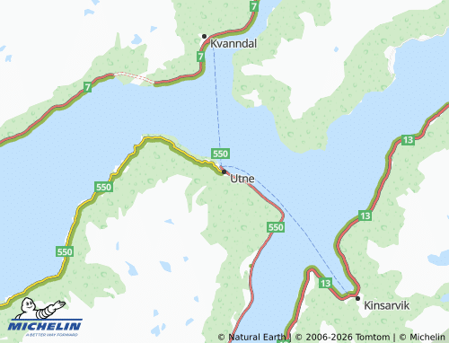 MICHELIN Utne map - ViaMichelin