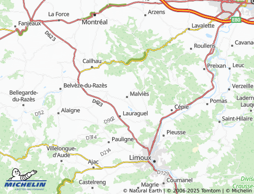MICHELIN Malviès map - ViaMichelin