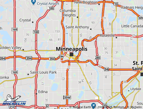 Carte MICHELIN Minneapolis - ViaMichelin