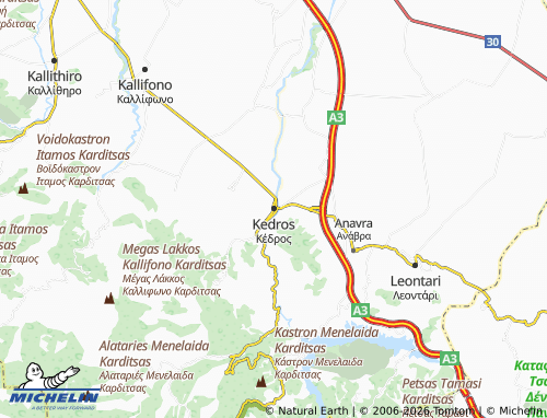 MICHELIN Kedros map - ViaMichelin