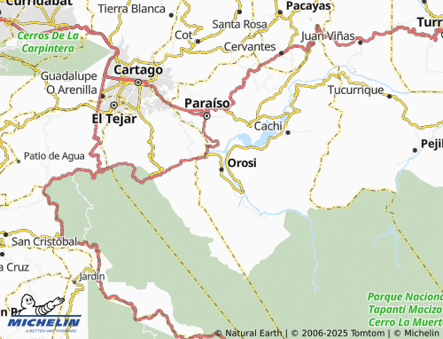 MICHELIN Orosi map - ViaMichelin