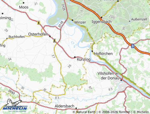 Mapa MICHELIN Künzing - ViaMichelin