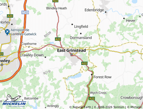 MICHELIN East Grinstead map - ViaMichelin