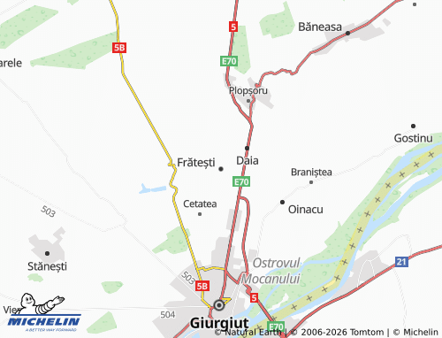 Mappa MICHELIN Frătești - ViaMichelin