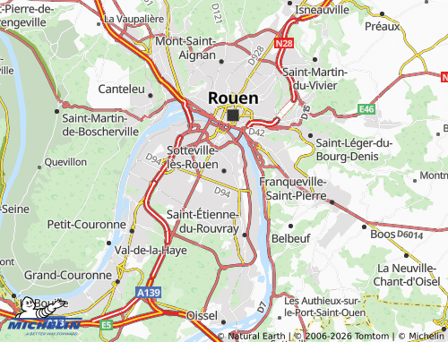 MICHELIN Sotteville-lès-Rouen map - ViaMichelin
