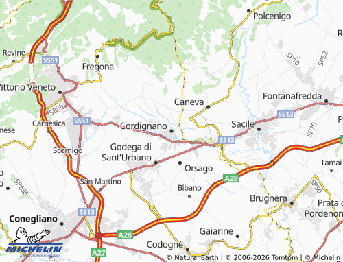 Mapa MICHELIN Cordignano - ViaMichelin