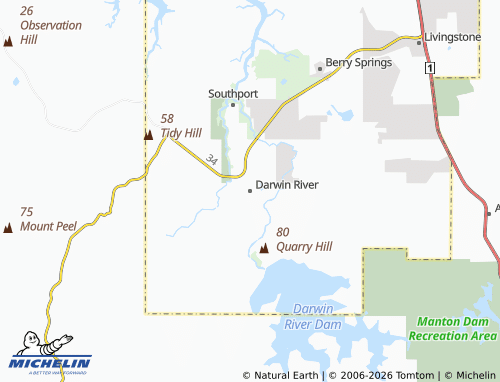 Mapa MICHELIN Darwin River - ViaMichelin