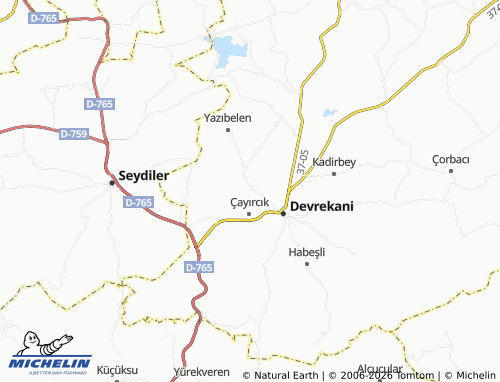 Carte MICHELIN Etçiler - ViaMichelin