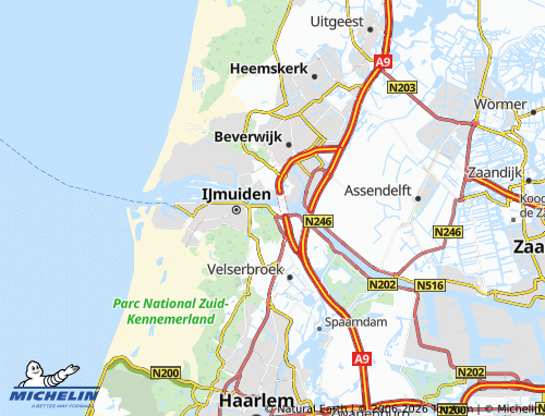 Kaart MICHELIN Velsen-Zuid - ViaMichelin