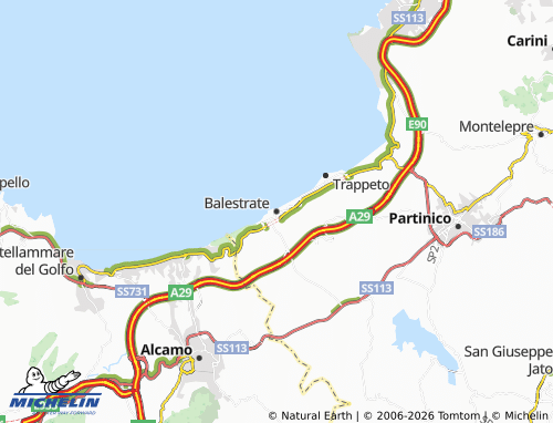 MICHELIN Balestrate map - ViaMichelin