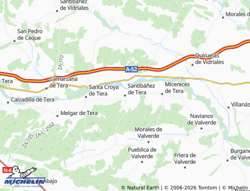 MICHELIN Santibáñez de Tera map - ViaMichelin