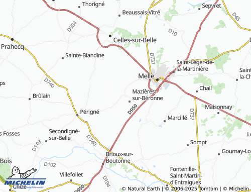 MICHELIN Saint-Romans-lès-Melle map - ViaMichelin