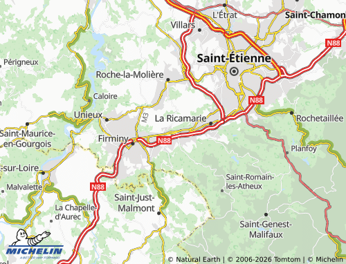 Carte MICHELIN Le Chambon-Feugerolles - ViaMichelin
