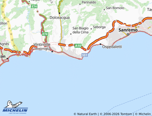 Mappa MICHELIN Bordighera - ViaMichelin