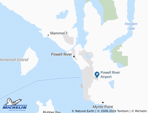 Kaart MICHELIN Powell River - ViaMichelin