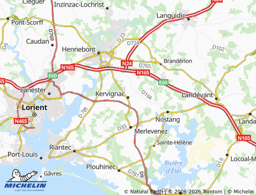 MICHELIN Kervignac map - ViaMichelin