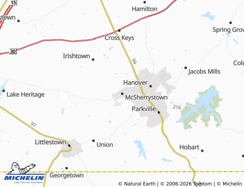 Carte MICHELIN McSherrystown - ViaMichelin