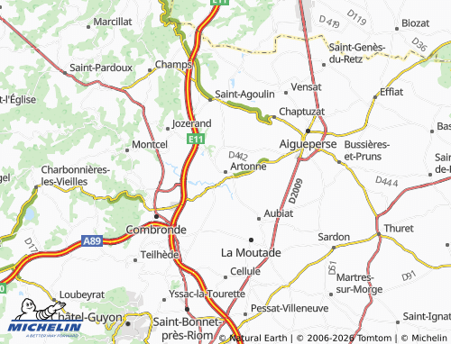 Carte MICHELIN Artonne - ViaMichelin