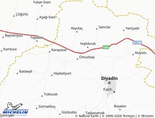 MICHELIN Omuzbaşı map - ViaMichelin