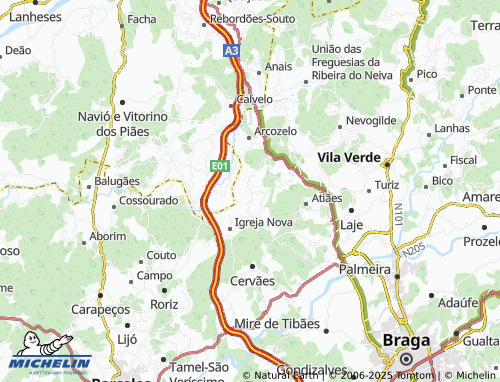 MICHELIN Escariz São Mamede map - ViaMichelin