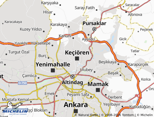 MICHELIN Kecioren map - ViaMichelin